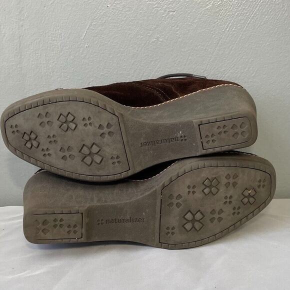 Naturalizer Boots Size 9.5 Brown Suede Wedge Heel Kaitlyn Ankle Bootie Boho - Picture 9 of 11